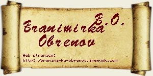 Branimirka Obrenov vizit kartica